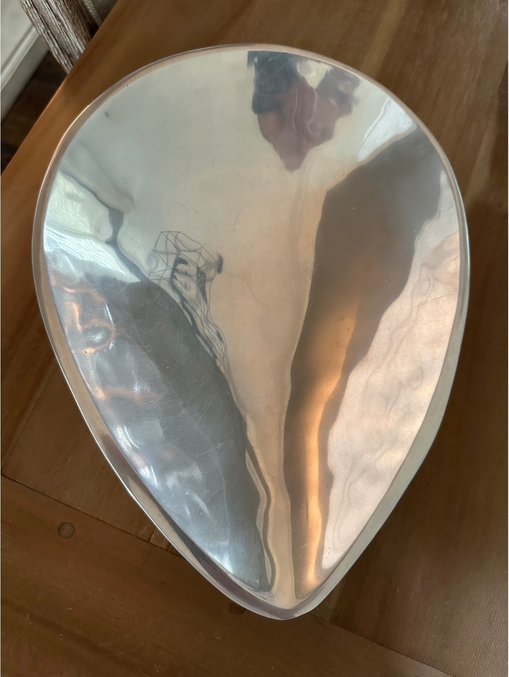 Vintage Nambé 519A Teardrop Serving Bowl 12” Polished Alloy